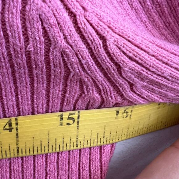 Vintage Y2K Pink Turtleneck Sweater 2000s Retro 90s Coquette Medium - Picture 5 of 5
